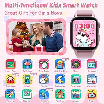 Kids Smart Watches Girls Gift Age 3-12, Kids Watch with 32 Games HD Touchscreen Camera Video Musi... | Amazon (US)