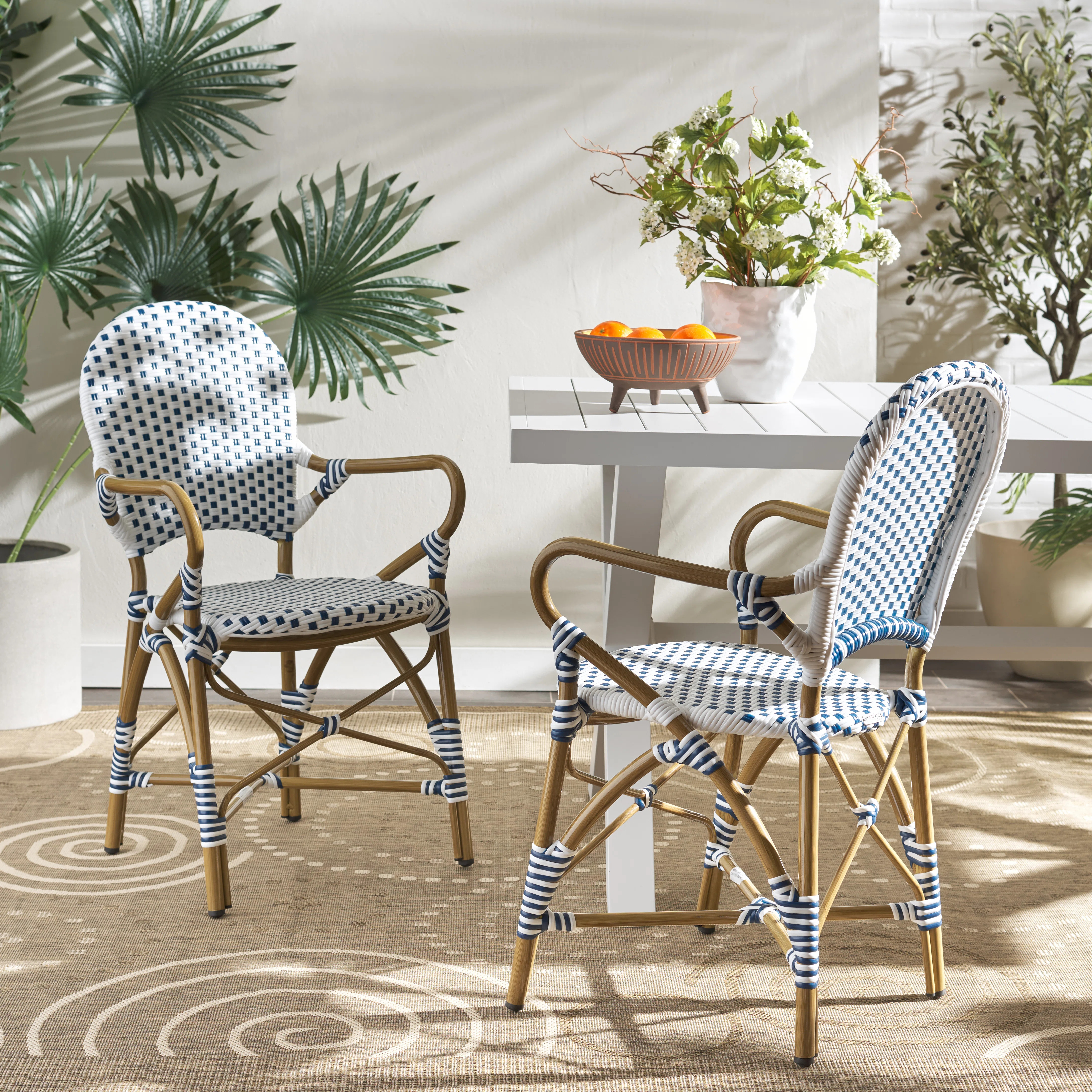 Wilburg Outdoor Stacking Dining Armchair (Set of 2) | Wayfair North America