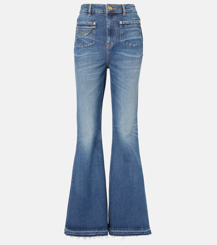 Ganni Blue Future Goddi high-rise flared jeans | Mytheresa (US/CA)