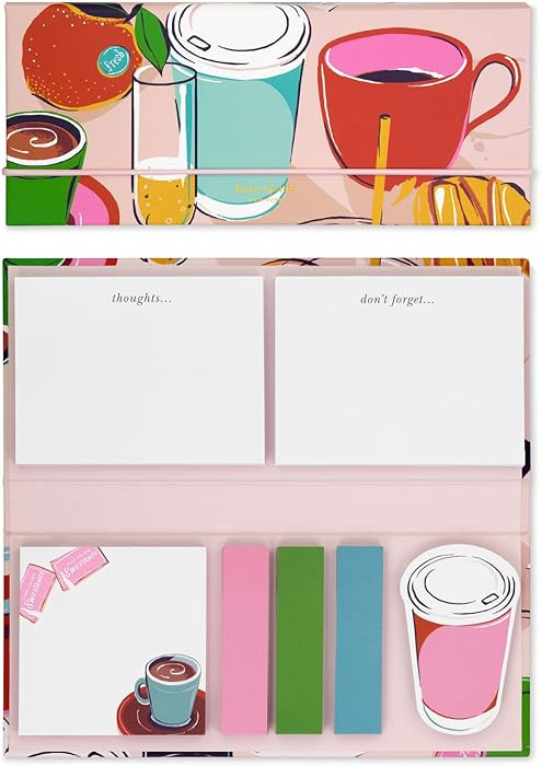 Kate Spade New York Padfolio with 7 Sticky Note Pads, Studying Essentials Set Includes Cute Stick... | Amazon (US)