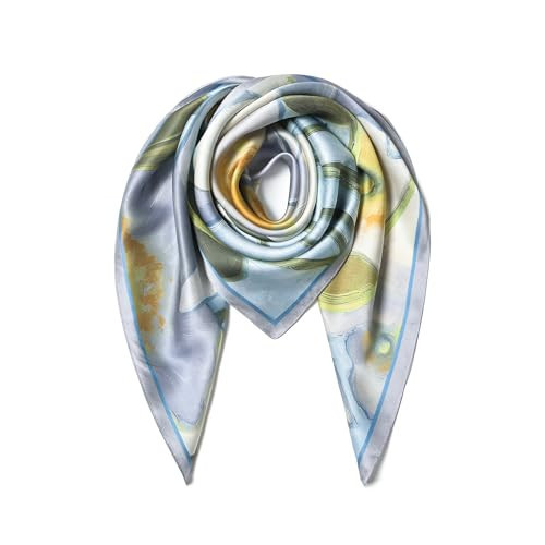 SHIROUYU 100% Mulberry Silk Scarf 35" Large Square Lightweight Scarf - Women's Silk Shawl -Silk Headband With Gift Packed | Amazon (US)