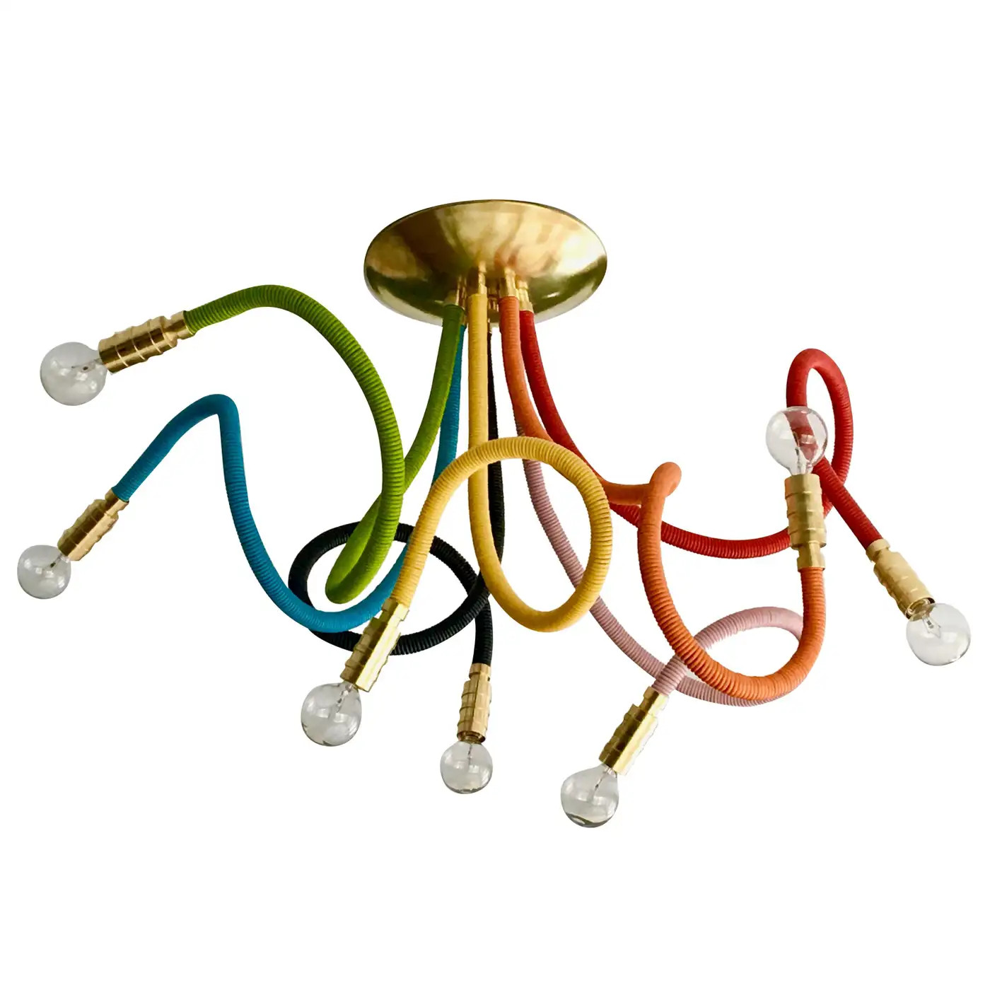 Rainbow Leather Meander Chandelier For Sale at 1stDibs | rainbow chandelier, chandelier rainbow | 1stDibs