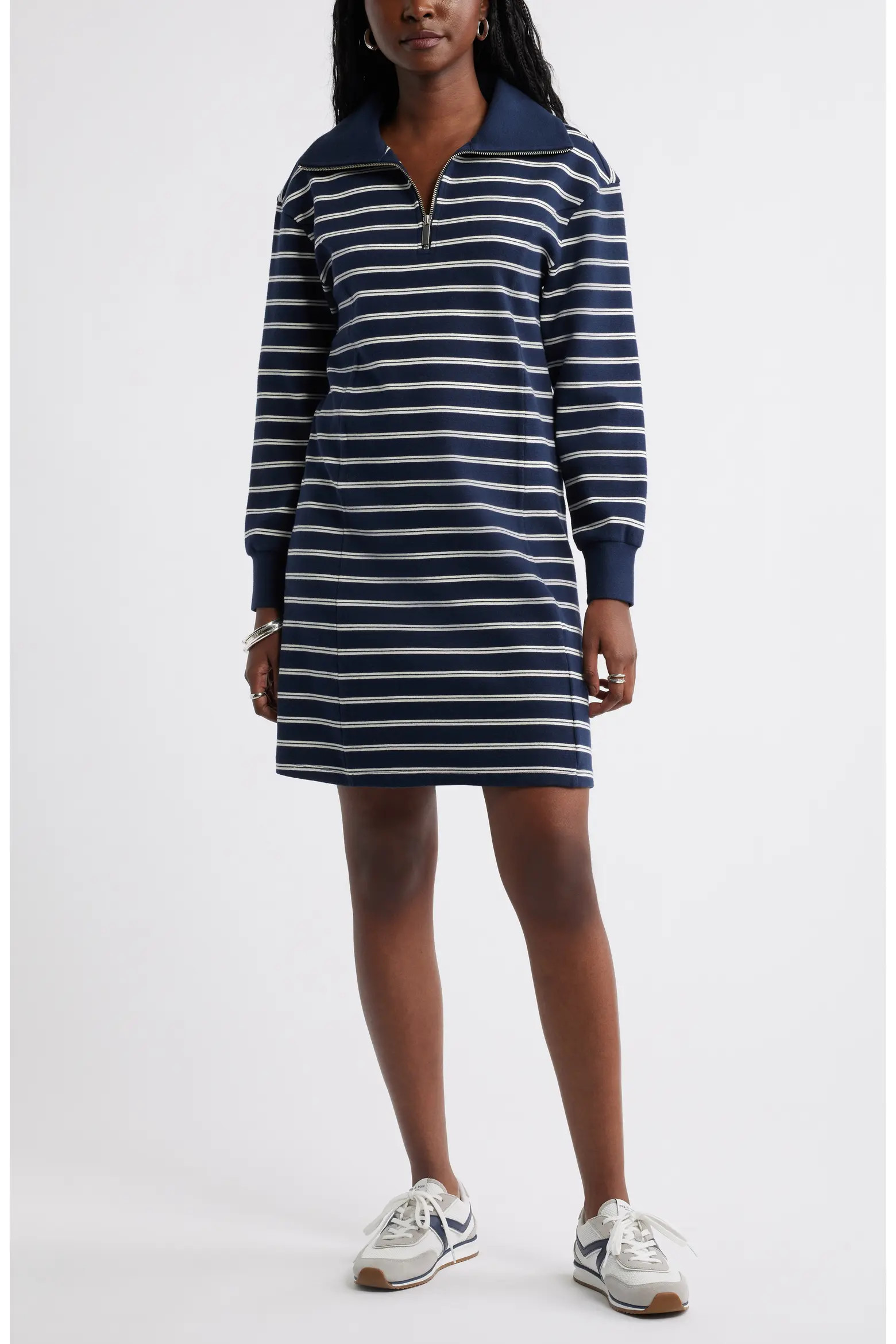 Long Sleeve Half Zip Knit Travel Dress (Women) | Nordstrom | Nordstrom