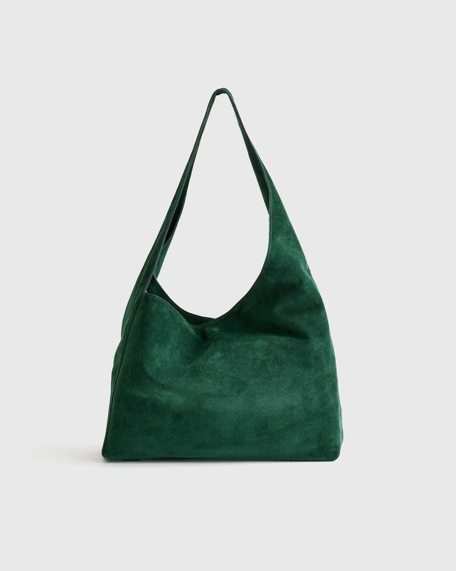Italian Suede Slouchy Shoulder Bag in Emerald | Quince