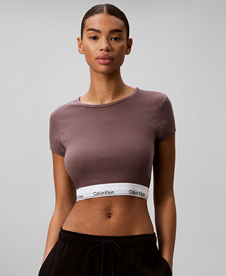 Women's Modern Short-Sleeve Cropped T-Shirt | Macy's