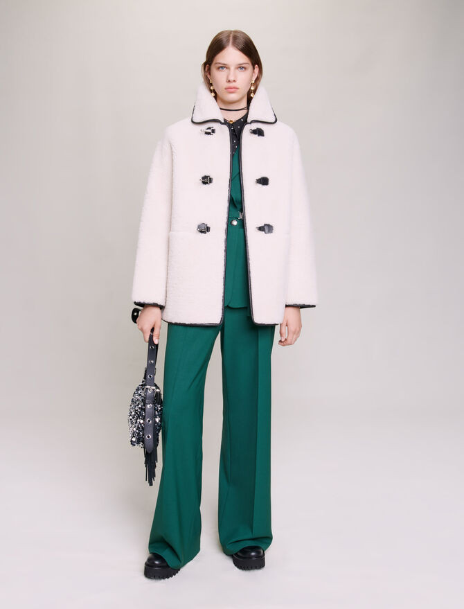 123GALENCIA Manteau mi-long shearling | Maje EU