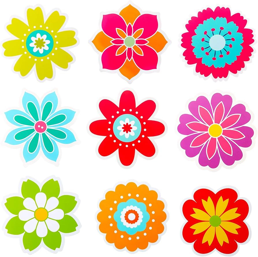 45 Pieces Spring Flower Cutouts Mini Retro Flower Cutouts Springtime Cut-Outs for Bulletin Board ... | Amazon (US)