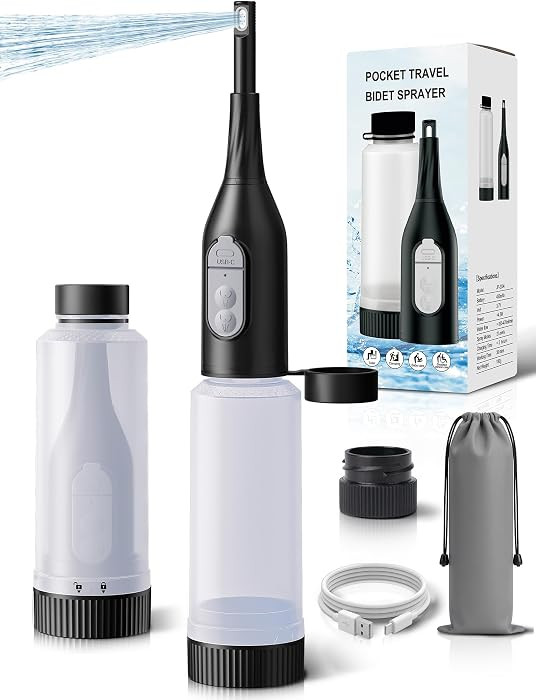 Portable Bidet for Travel \u2013 Electric Peri Bottle with Dual Spray Modes, 360\u00b0 Nozzle, Wa... | Amazon (US)