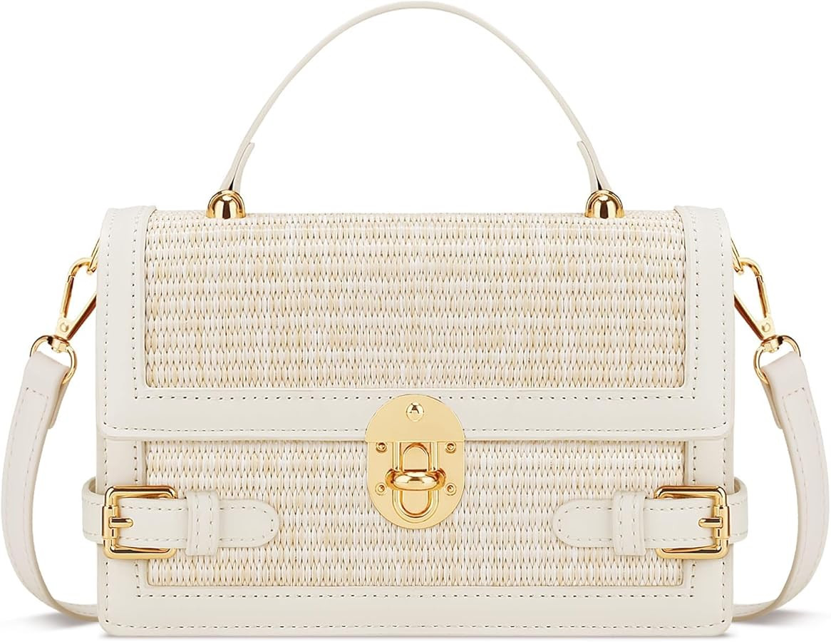 KKXIU Straw Purses for Women – Summer Beach Shoulder Purse & Clutch Handbag, Woven Crossbody Ba... | Amazon (US)