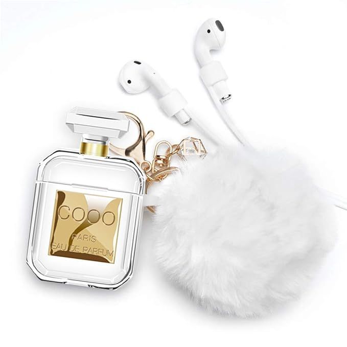 Lastma AirPods Perfume Bottle Case Silicone Soft Skin Shockproof AirPods 2 Case with Cute Fur Bal... | Amazon (US)