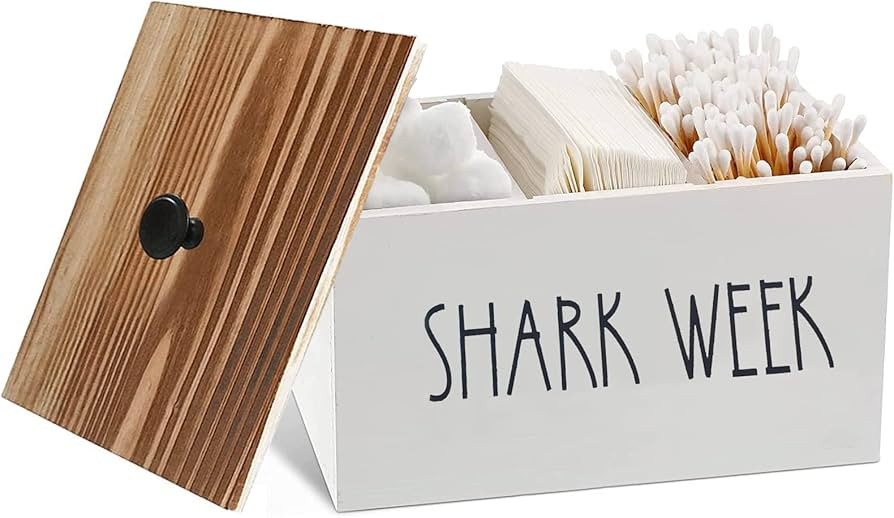 Tampon Holder for Bathroom, Farmhouse Pad Orgainzier Container, Rustic Wood Bathroom Storage Bin ... | Amazon (US)