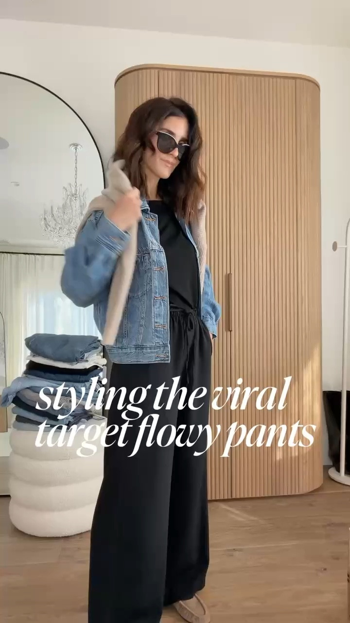 Styling the viral target flowy pants…. I want to share this super comfortable  outfit from @Target ! I’m just shy of 5-7” wearing the size XS denim jacket and pants. #stylinbyaylin #monochromoutfit #springstyle

#LTKgrwm #LTKOver40 #LTKootd