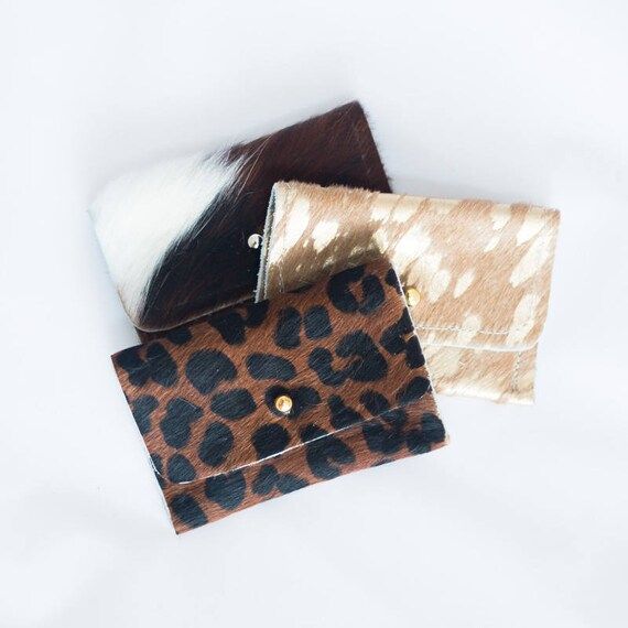 Cowhide Wallet - Envelope Wallet with Divider - GIFT - Stocking Stuffer - Office Gift - Small Leathe | Etsy (US)