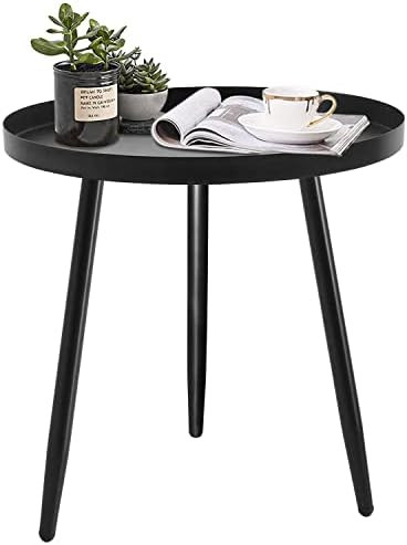 CADANI Round Side Table, Black Modern End Table, Metal Accent Table for Small Spaces, Living Room... | Amazon (US)