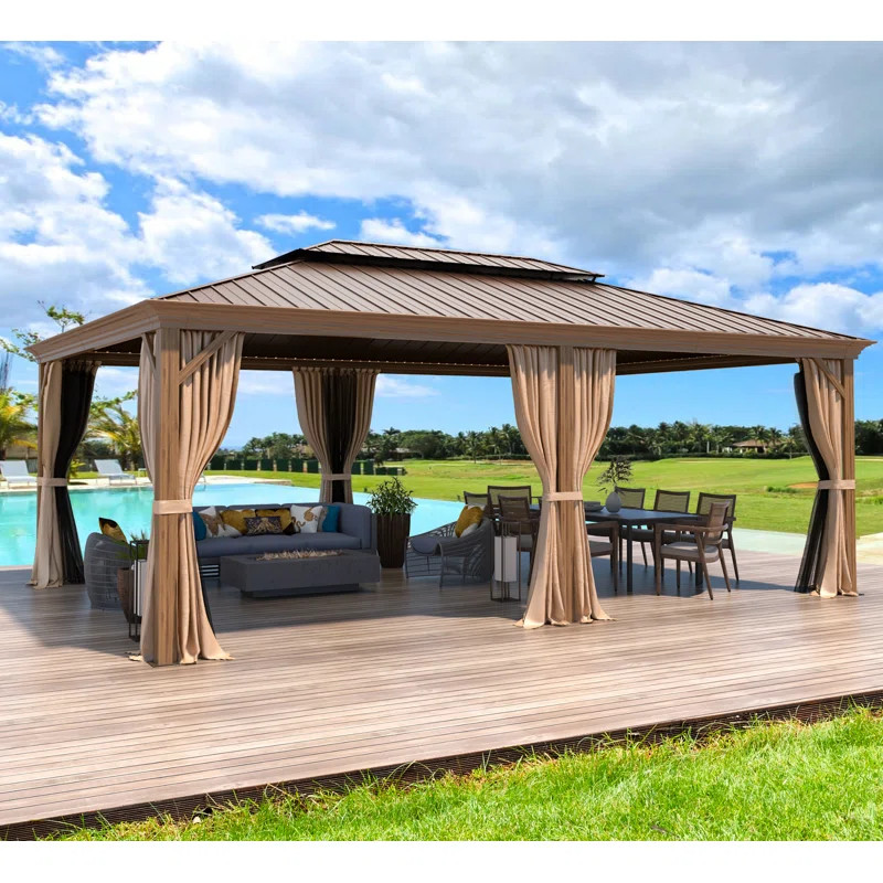 20 Ft. W x 14 Ft. D Aluminum Patio Gazebo | Wayfair North America