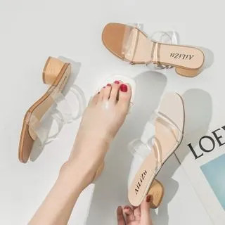 Low-Heel Transparent Strap Sandals | YesStyle Global