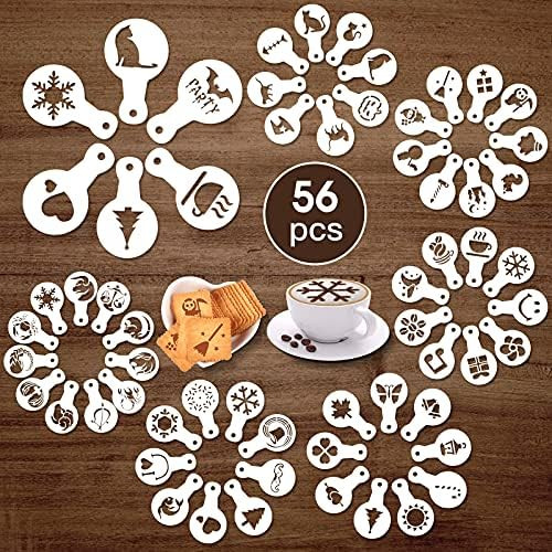 Amazon.com: Coffee Stencil Cake Cookie Template Decoration - 56PCS for Sugar Cookie Candy Cappuc... | Amazon (US)