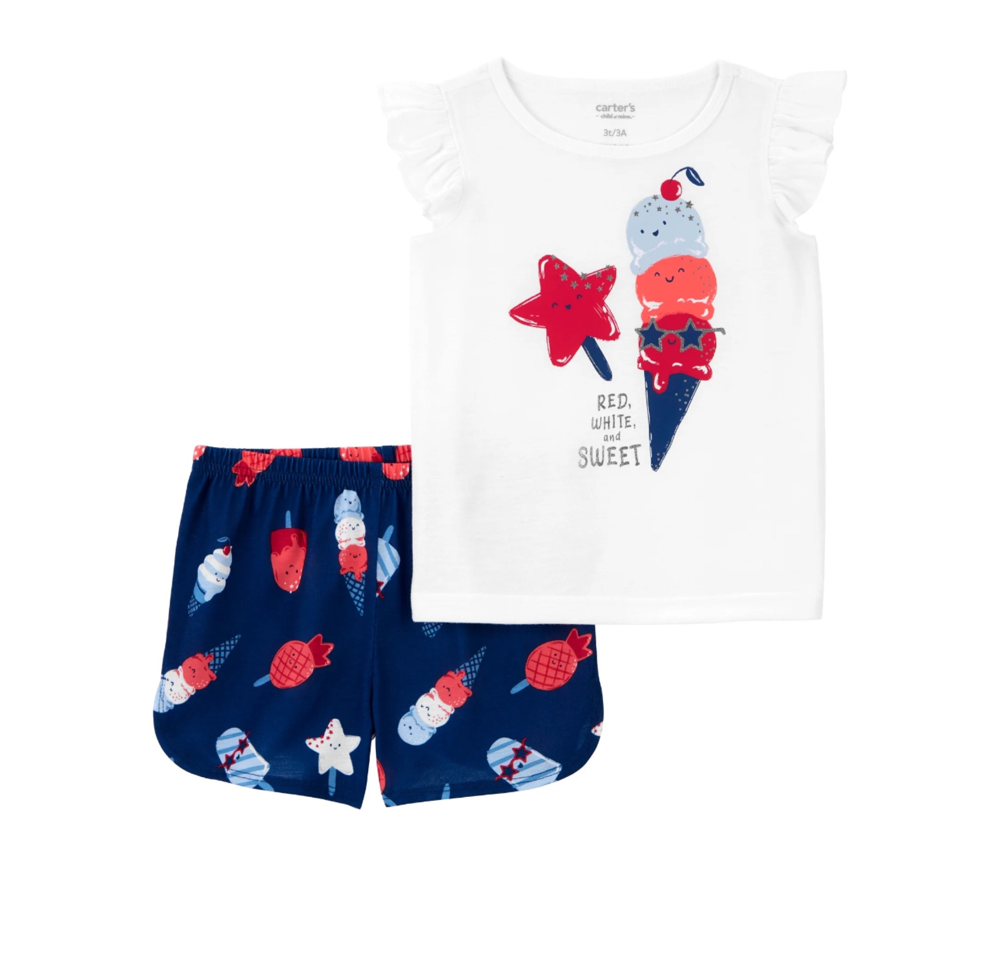 Carter's Child of Mine Toddler Girl Patriotic Pajama Set