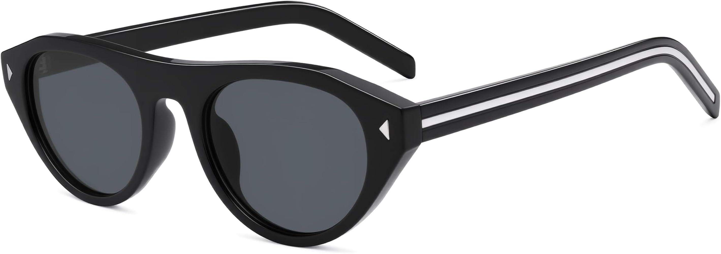 VANLINKER Retro Small Oval Sunglasses for Women Men Trendy Narrow Round Cateye Shades VL9915 | Amazon (US)