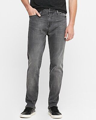 Athletic Tapered Slim Gray Hyper Stretch Jeans | Express