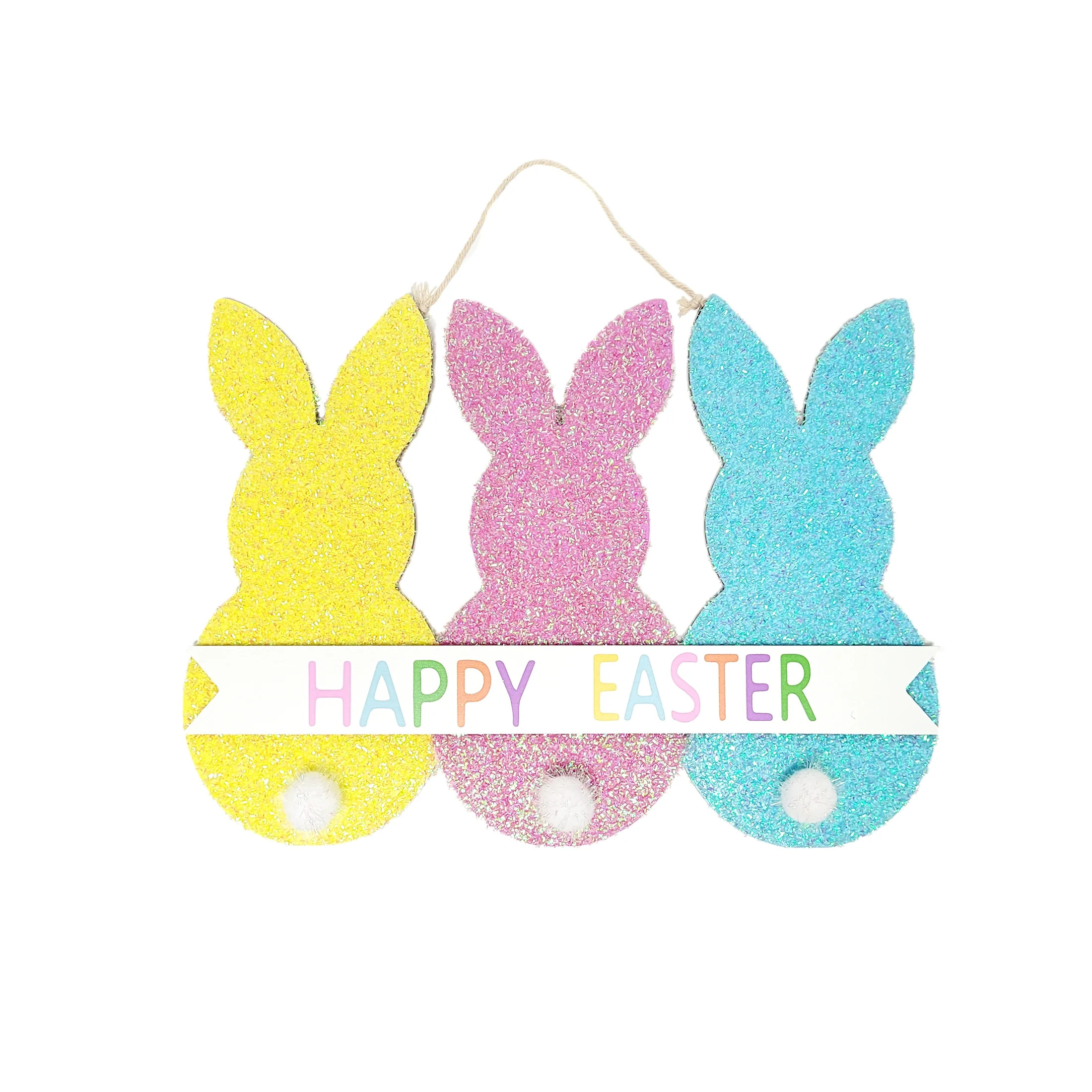 Way To Celebrate Easter 3 Bunnies"Happy Easter" MDF Wall Decor | Walmart (US)