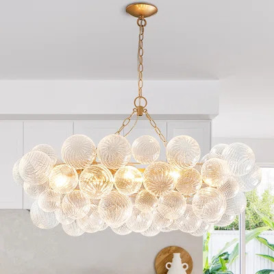 Hand Blown Glass Swirl Bubble Nordic Art Chandelier | Wayfair North America