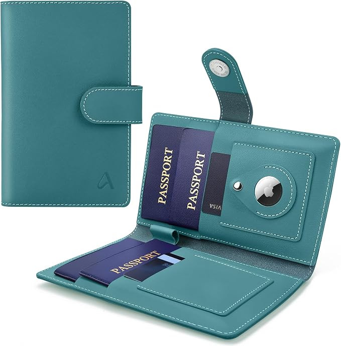 Family Passport Holder for Women & Men, RFID Blocking Passport Wallet with AirTag Slot, Genuine L... | Amazon (US)