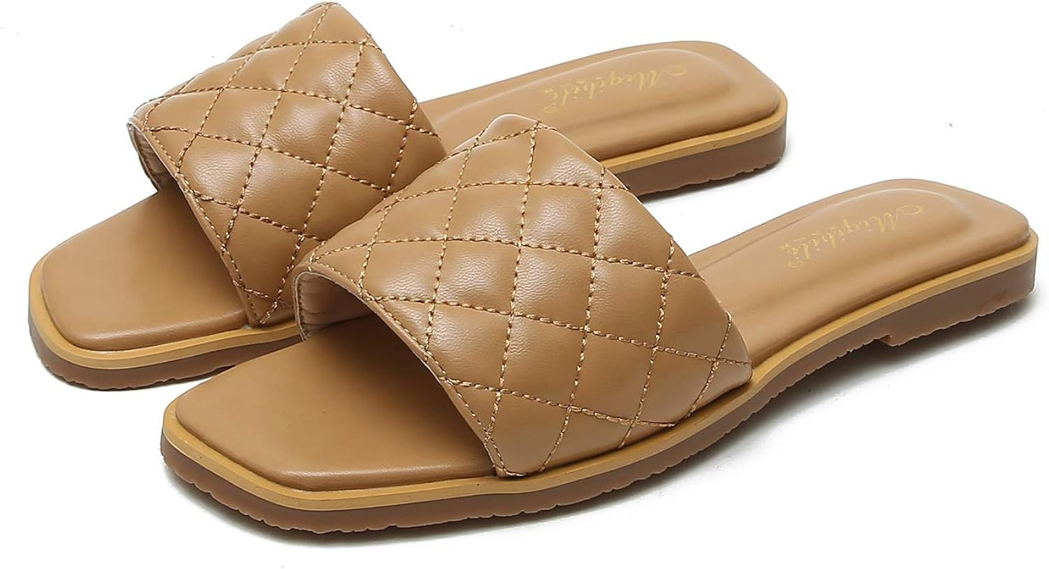 W.L.M Women Slides Sandal Flat Sandals Open Toe Casual Stylish | Amazon (US)