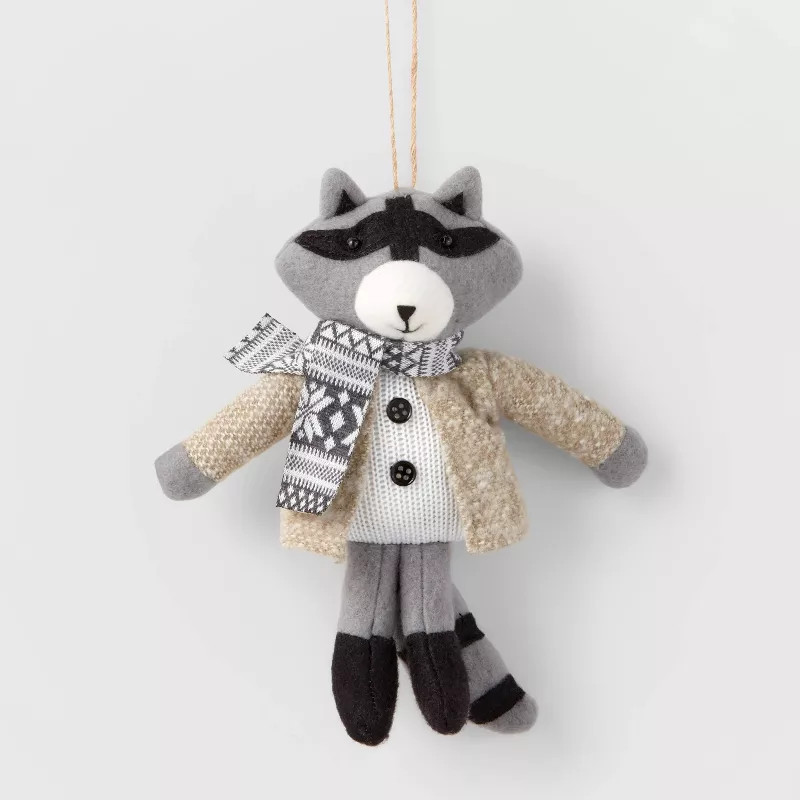 Fabric Raccoon with Scarf Christmas Tree Ornament - Wondershop™ | Target