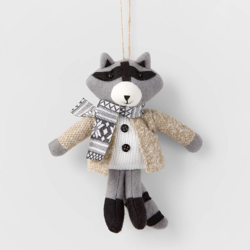 Fabric Raccoon with Scarf Christmas Tree Ornament - Wondershop™ | Target
