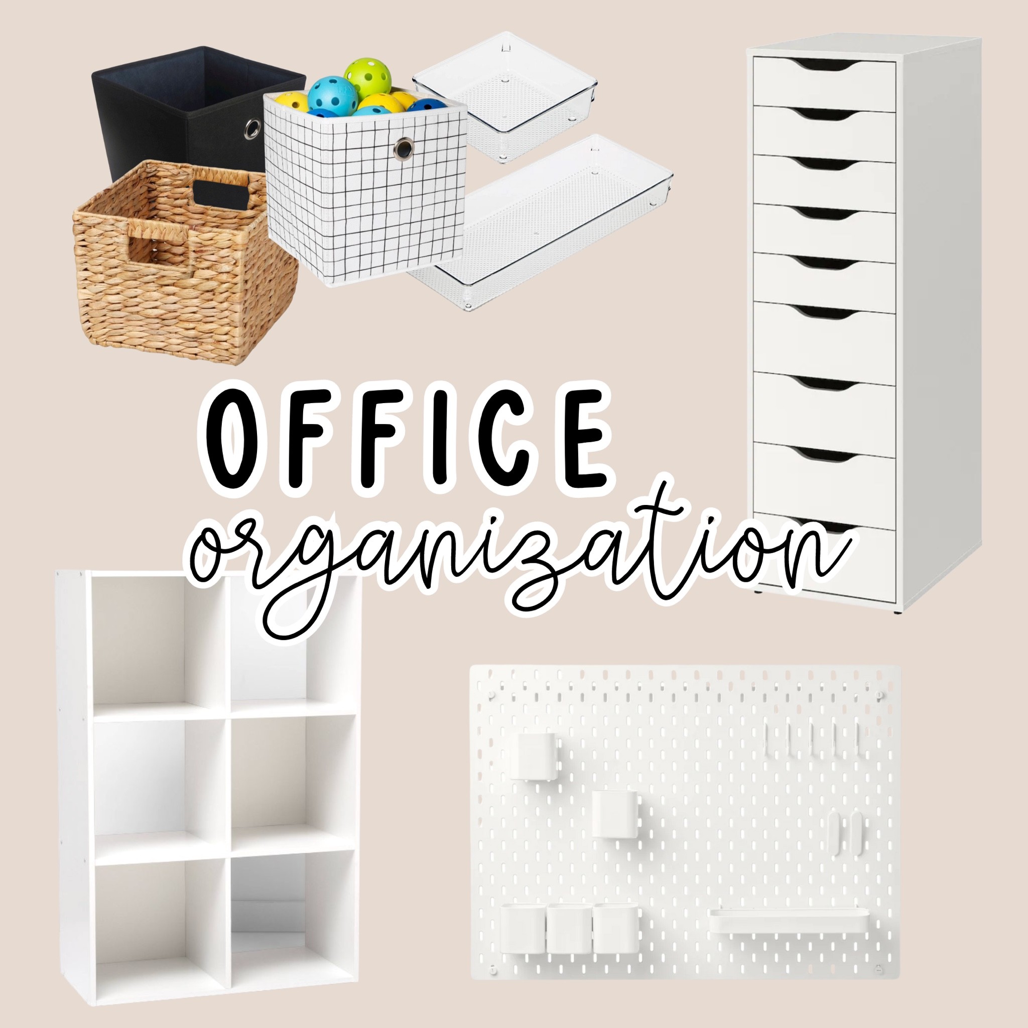 Shop all of my office organization favs here! ❤️ 
The organization drawers are IKEA Alex 9-Drawer and the pegboard is IKEA Skadis! Thank you for being here! 

#LTKhome