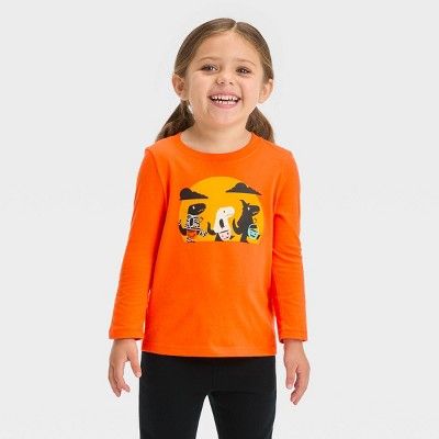 Toddler 'Trick or Treat' Long Sleeve Graphic T-Shirt - Cat & Jack™ Orange | Target