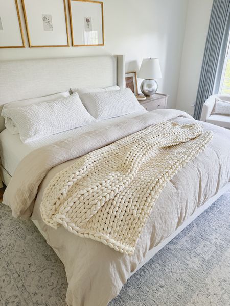 I just received the coziest bedding from @onequince! I did a full bedding refresh with new sheets, quilt, and duvet cover. I also got this amazing chunky knit 15lb weighted blanket for the foot of the bed! This bedding is a really great price point and quality level! We’ve been enjoying sleeping with these new pieces! You NEED to check out the bamboo sheet set–they’re literally the softest and silkiest we’ve ever felt! #quincepartner

#LTKStyleTip #LTKHome #LTKSaleAlert