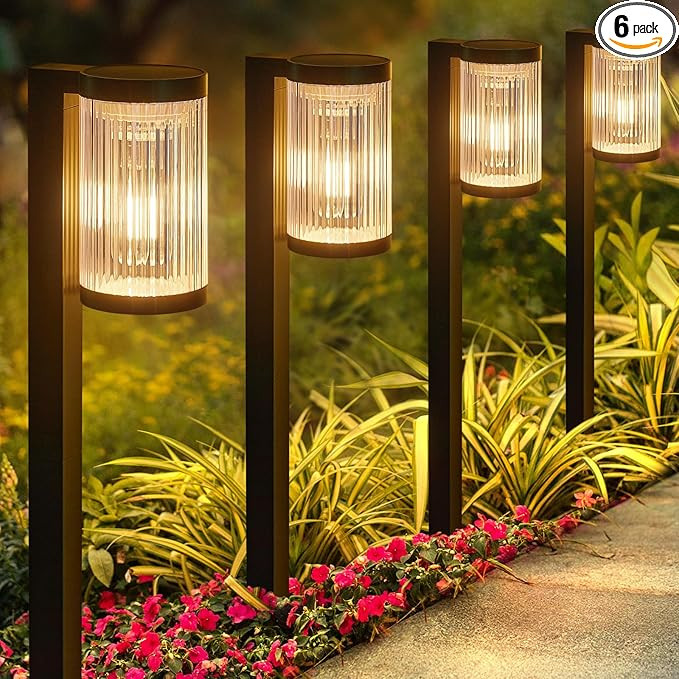 Solar Pathway Lights Outdoor, 6 Pack Upgraded Outdoor Solar Lights for Outside Super Bright Up to... | Amazon (US)