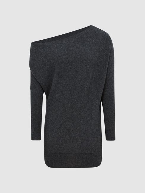 Cashmere Slash Neck Knitted Jumper | Reiss UK