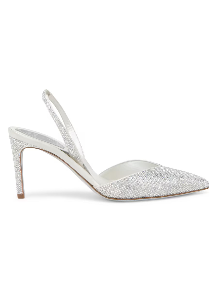 Rene Caovilla Crystal-Embellished Slingback Pump | Saks Fifth Avenue