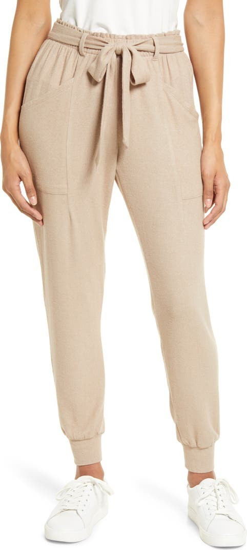 Cozy Fleece Belted Joggers | Nordstrom | Nordstrom