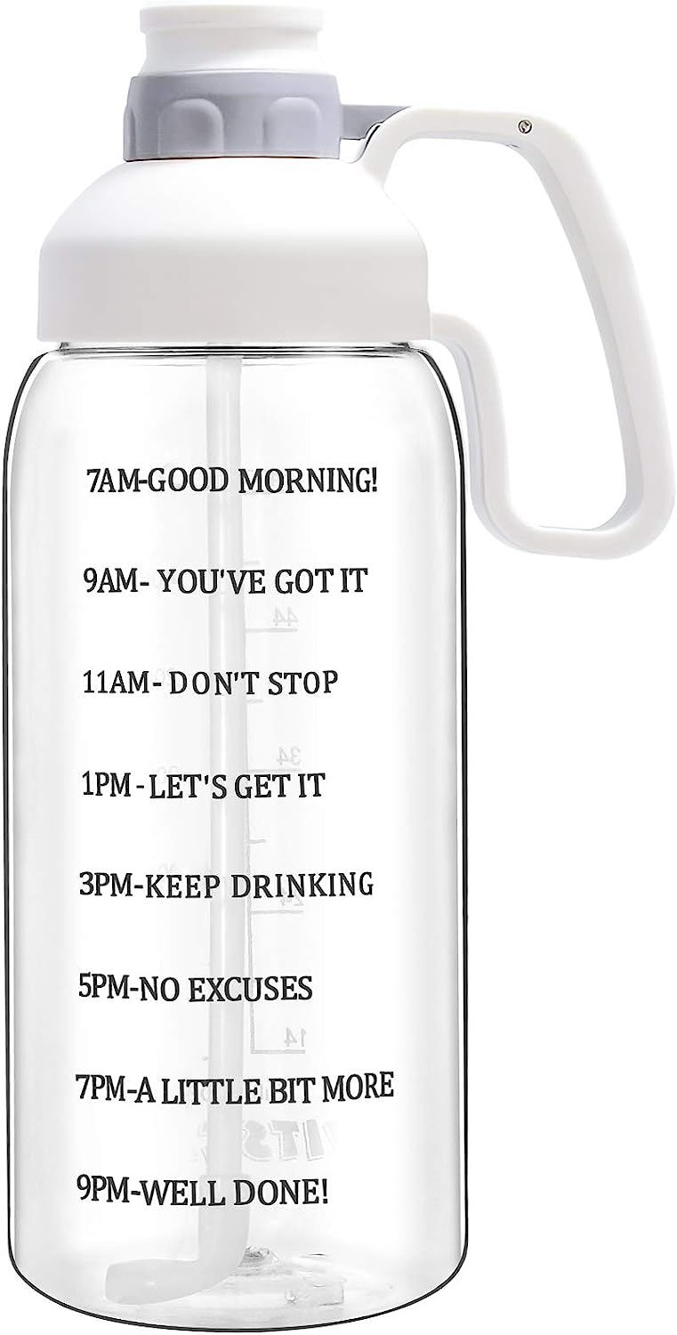Water Bottle with Straw 64 oz Water Bottle with Time Marker & Motivational Quote to Keep All-day ... | Amazon (US)