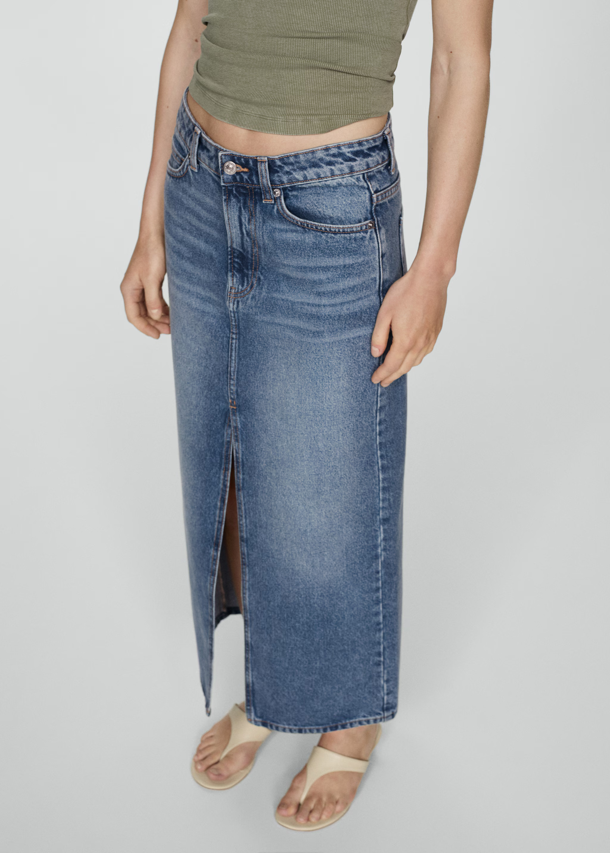 Long denim skirt | MANGO (US)
