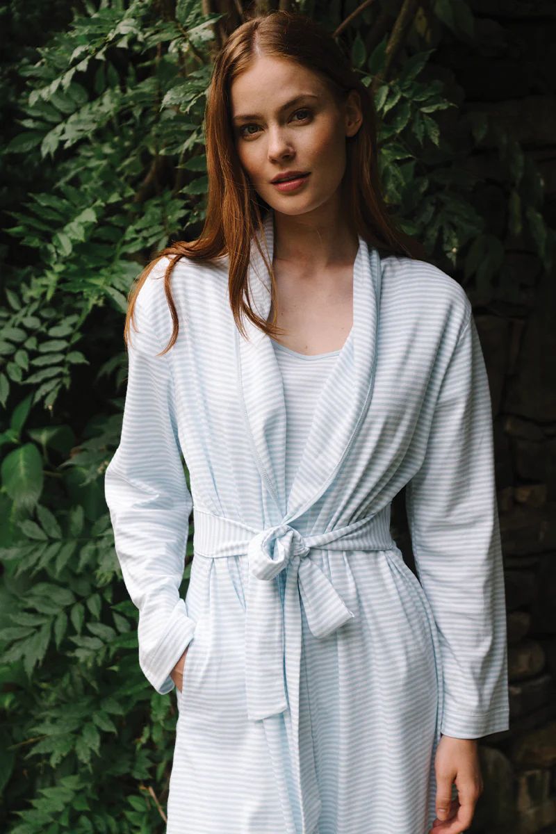 Pima Robe in Porcelain | LAKE Pajamas