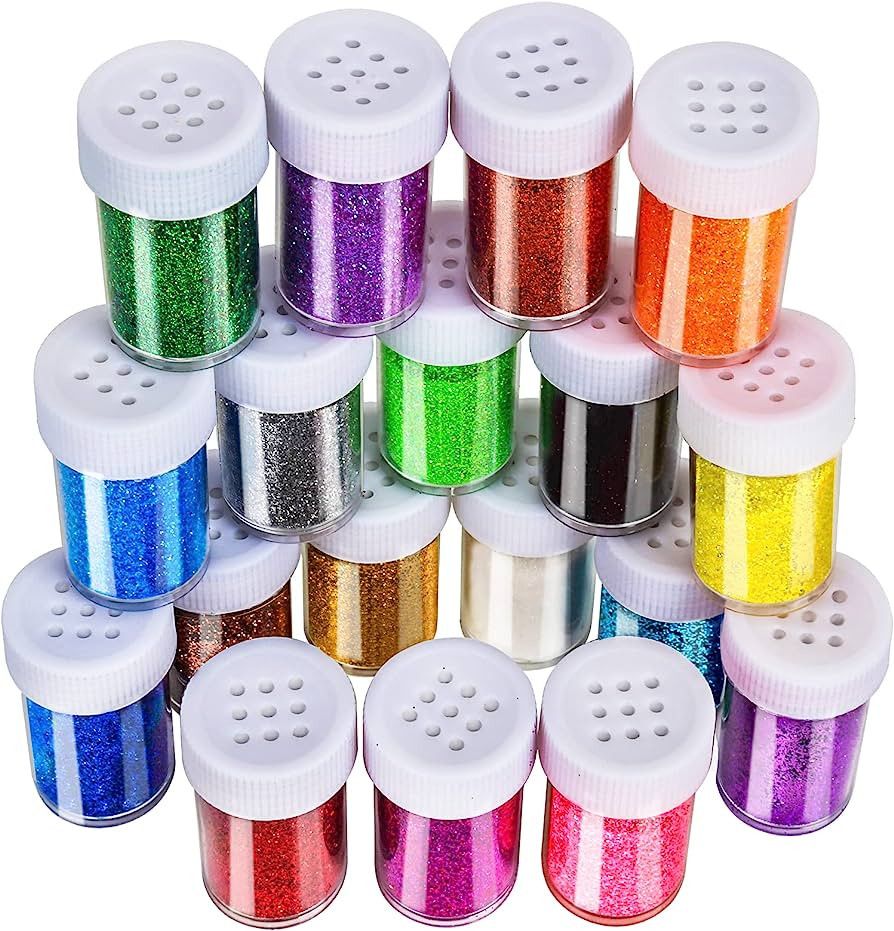 LEOBRO 18 Pack Glitter, Resin Glitter Shake Jar, Fine Glitter, Multi Assorted Set Extra Fine Glit... | Amazon (US)