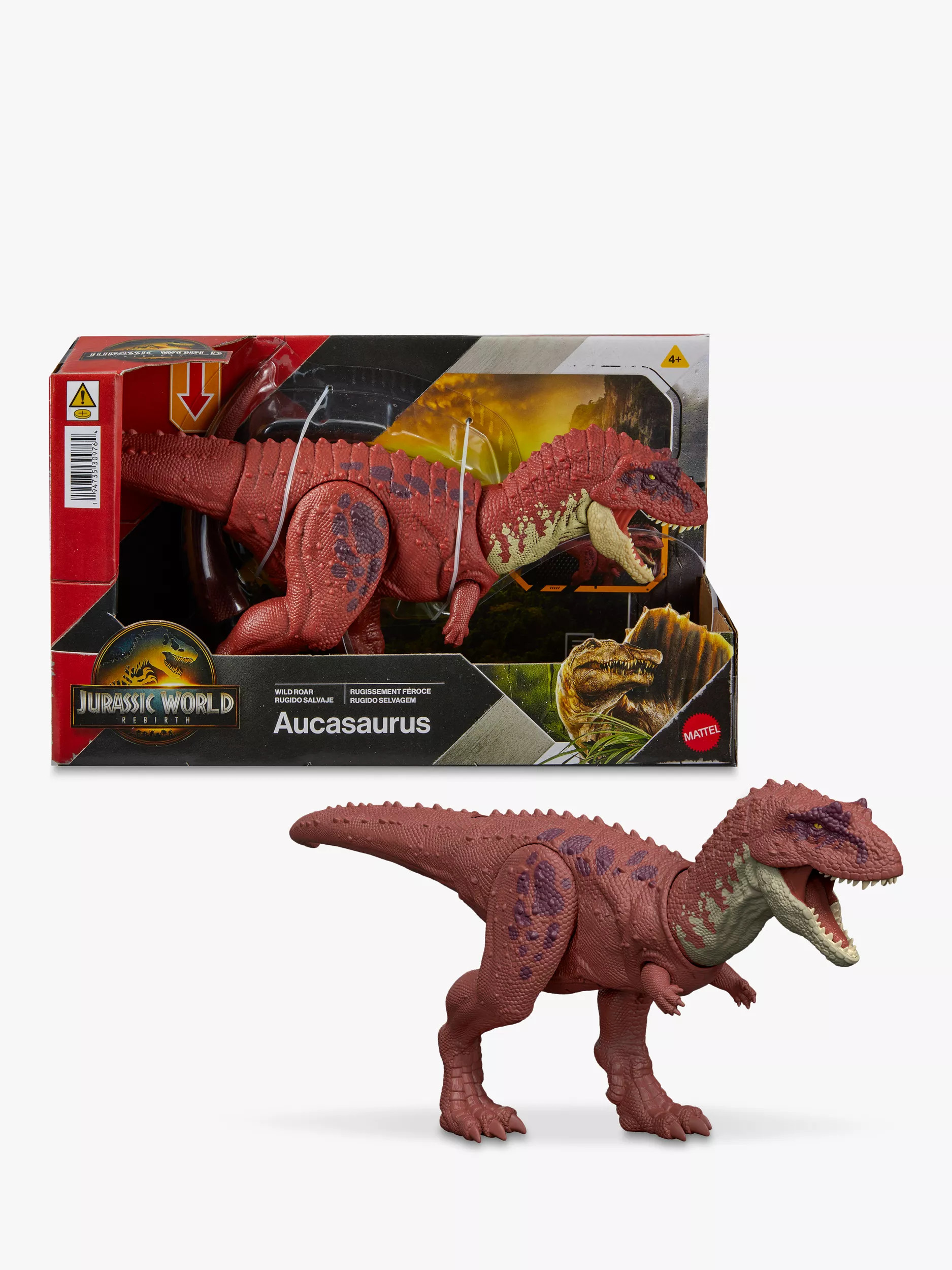 Jurassic Park Jurassic World Rebirth Wild Roar Aucasaurus Dinosaur Toy | John Lewis (UK)
