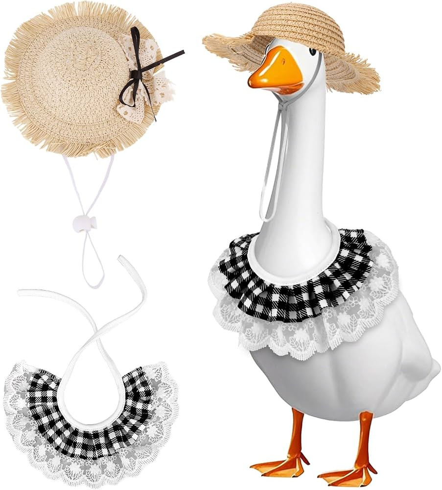 Summer & Autumn Porch Goose Outfits, Cute Lawn and Patio Goose Clothes with Hat Bib Seasonal Pet ... | Amazon (US)