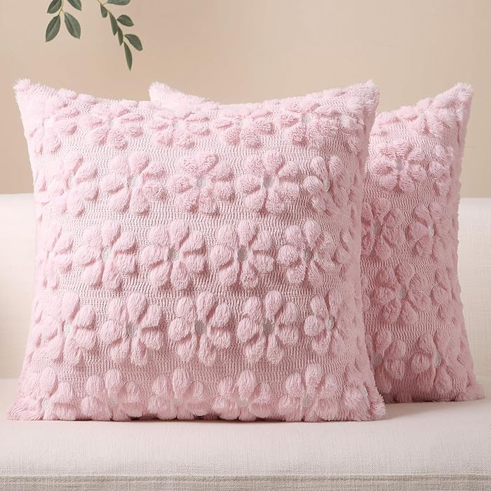 Softalker Spring Summer Throw Pillow Covers 18 x 18 Inch Set of 2, Farmhouse Decorative Floral Da... | Amazon (US)