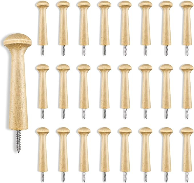 24PCS Wooden Shaker Peg Wood Screw-3.7 Inch on Shaker Pegs Unfinished Wood Shaker Racks for Hangi... | Amazon (US)