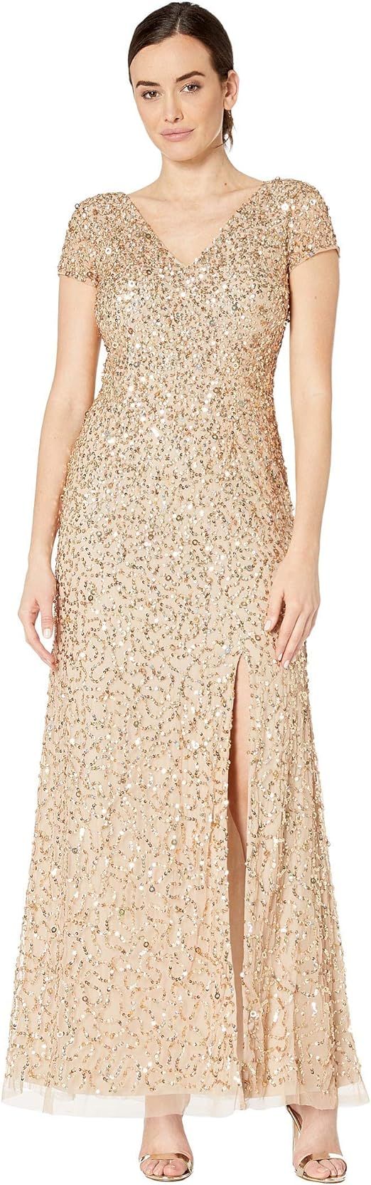 Adrianna Papell Women's Crunchy Beaded Gown | Amazon (US)