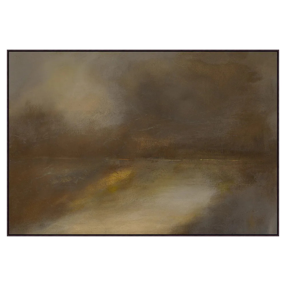 Enric Updated Traditional Brown Abstract Espresso Frame Painting - 48x70 | Kathy Kuo Home