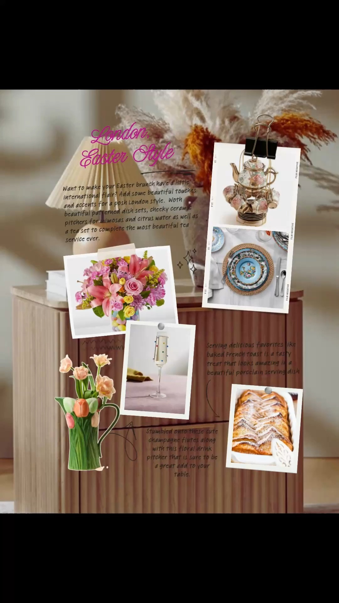 It’s almost time for Easter brunch, so let’s maybe try it London style! Bring out the beautiful patterned dishware add some beautiful cheeky fines like this floral picture and these confetti glasses and don’t forget a tea set for the perfect end to a great meal 

#Brunch #Dishware #Teaset #Easter 

#LTKSeasonal #LTKHome