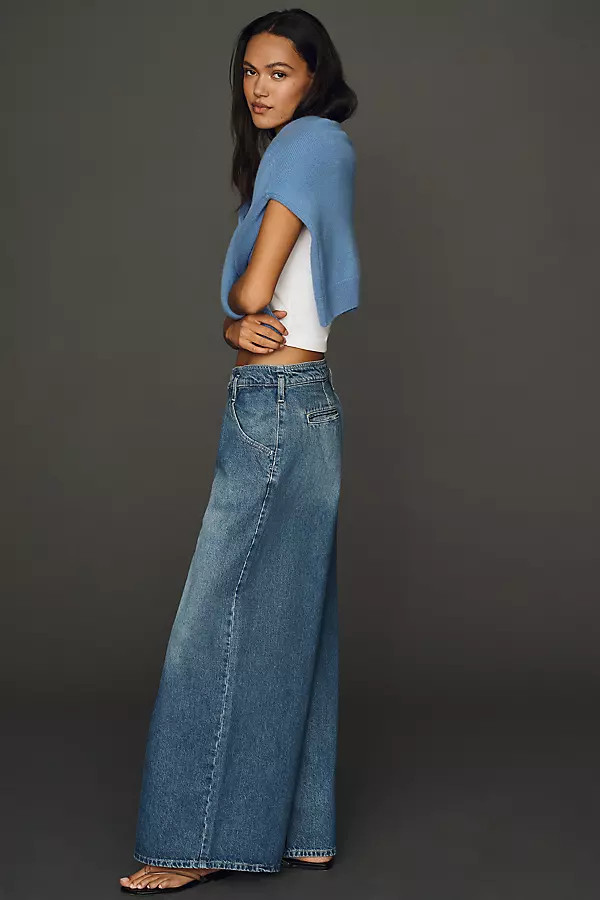 Pleated High-Rise Wide-Leg Jeans | Anthropologie (US)