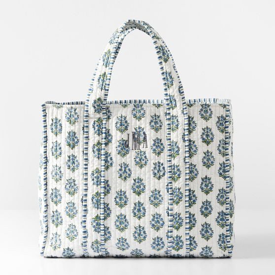Block Print Quilted Oversized Tote | Mark and Graham